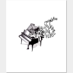 piano music explosion Posters and Art